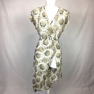SOHO / Sheer Wrap Snakeprint V-neck Dress
